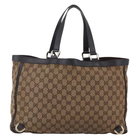 GUCCI GG Canvas Abbey Tote Bag Beige Gold - Picture 3 of 13